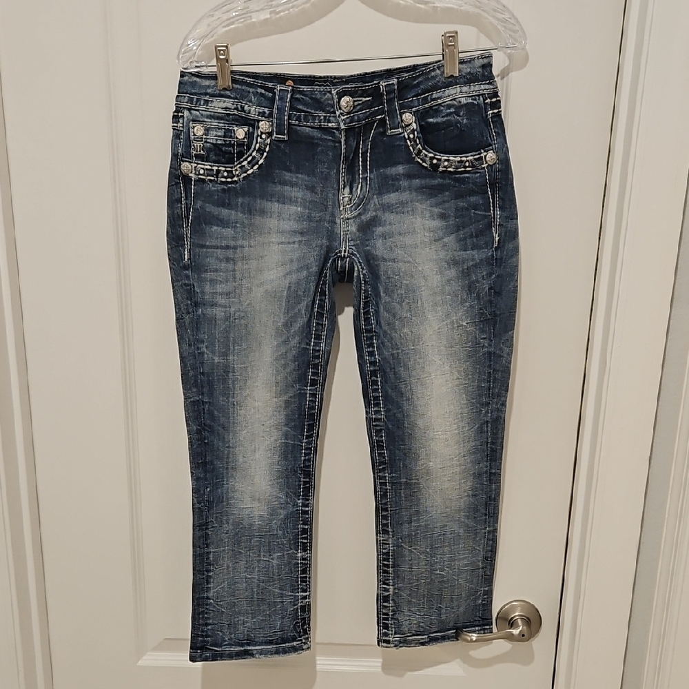 Miss Me Dark Blue Cropped Jeans